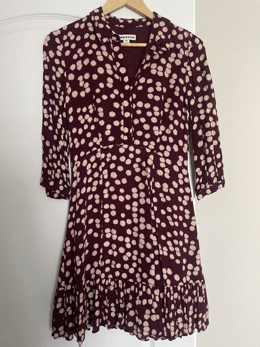 Rochie scurta Whistles 34-36 burdundy alb