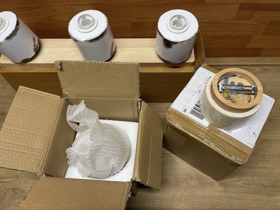 Plafoniera Eglo cu 3 spoturi, 2 spot uri travertin