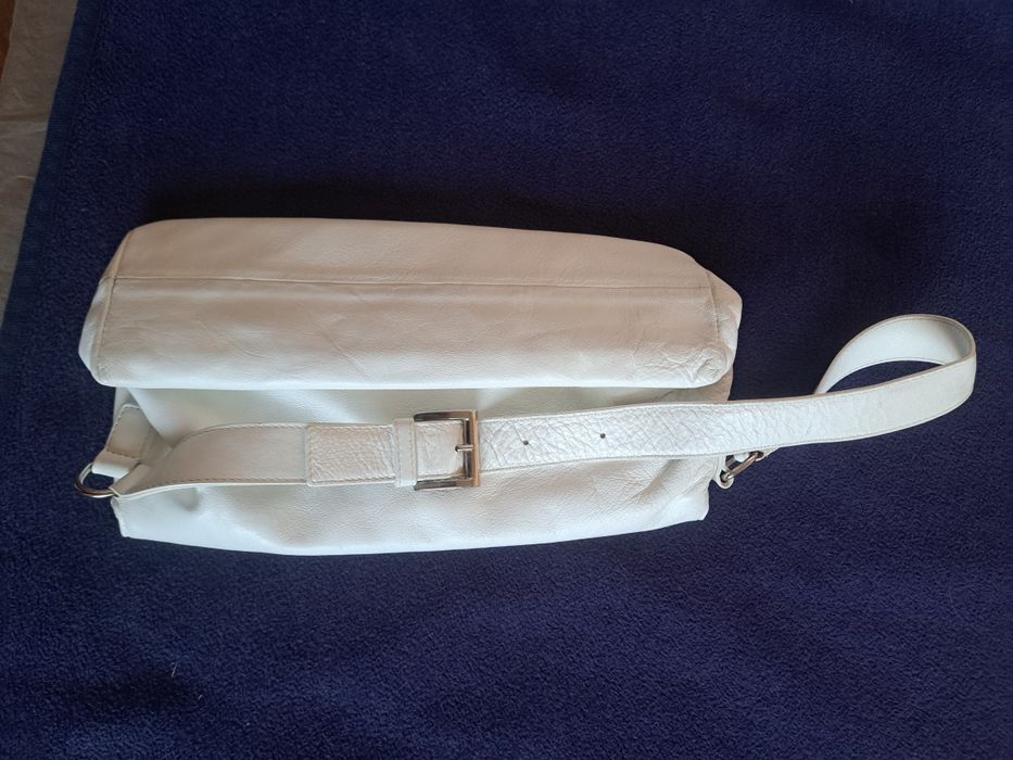 Чанта бяла естествена кожа Vittoria Mango, Italia