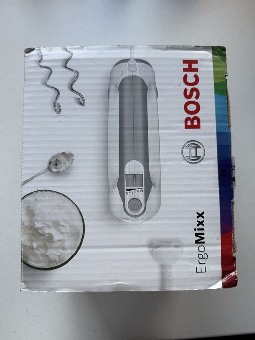 Mixer de mana Bosch MFQ36440, 450 W, 5 viteze, Alb