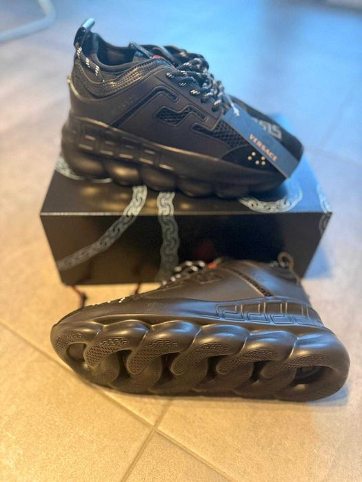 #SUMMER SALE# Sneakers Versache Chain Reaction Triple Black Adidasi Sport Versace Chain Incaltaminte Sport Versache Chain Negru - Predare Personala