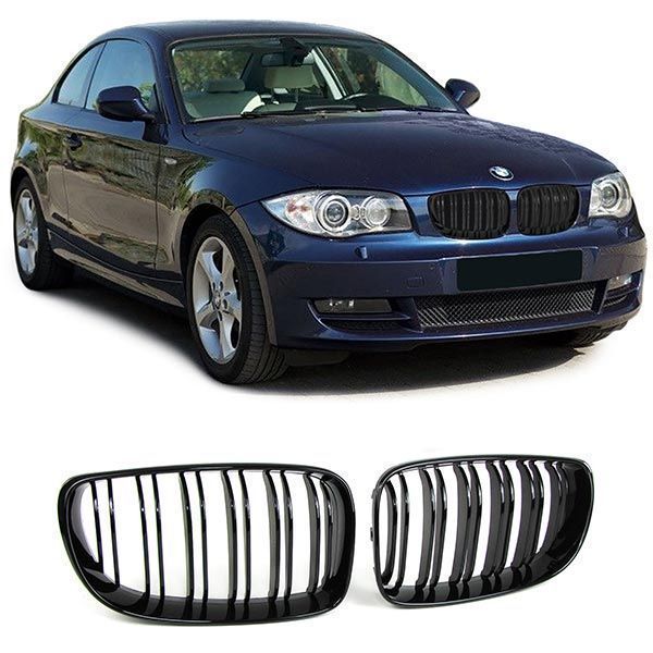 Grile negre pentru BMW seria 1 E81 E82 E87 E88 simple duble mate lucioase