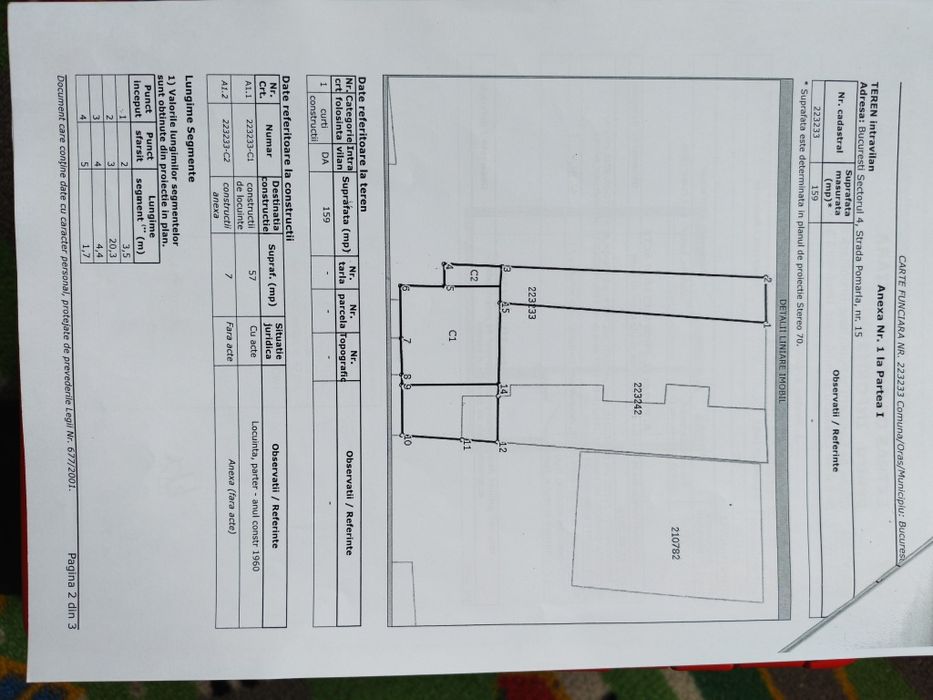 Brâncoveanu, parc, Curte de 382 m, fata de 12 m  cu doua case ,langa Orășelul Copiilor, Str Pomârla 13-15