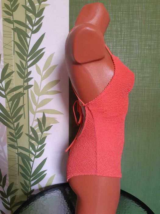 Costum de baie întreg, marimea M, culoare portocaliu neon, Calzedonia