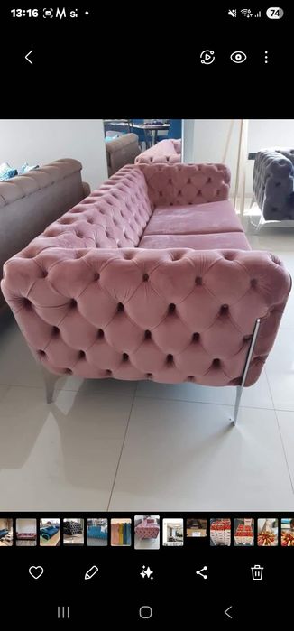 Oferta! Set canapele Chesterfield si fotoliu rotativ