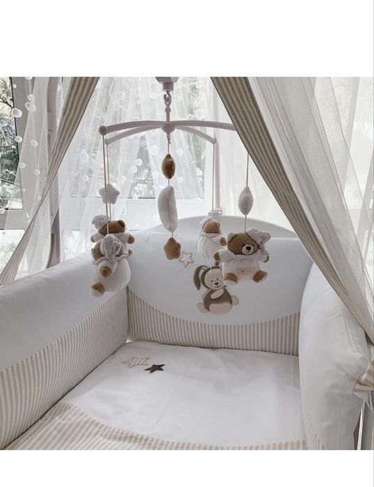 Carusel Pentru Patut Bebelusi Tato Alb Nanan