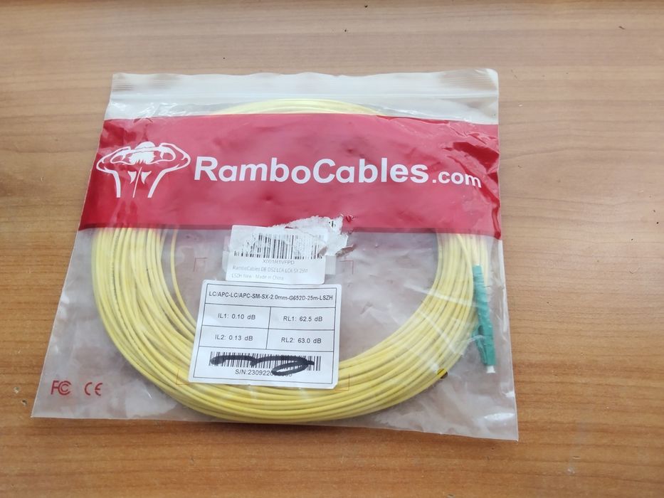 чисто нов 25метра оптичен кабел за оптичен интернет и оптичен рутер