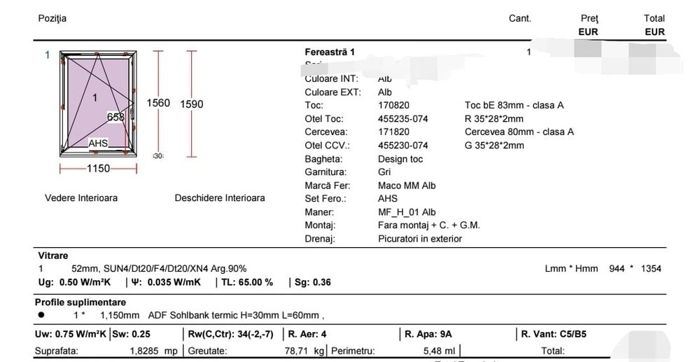 Vând ferestre Tâmplărie PVC