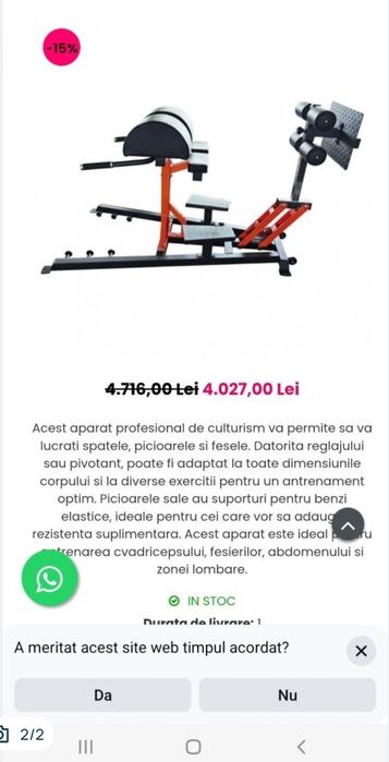 Aparat fitness scaun roman