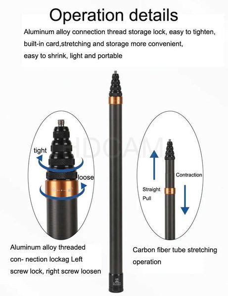 Селфи Стик GARV Panoramic Invisivble CX3.0 - Карбон - 300см