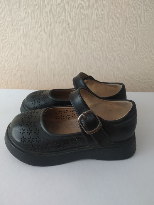 Туфли для девочки черные школьные, р. 28