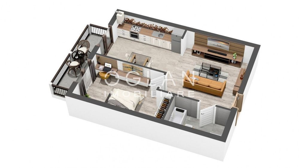 Apartament 2 camere,  54 mp+balcon 8 mp, Pictor Brana Comision 0%