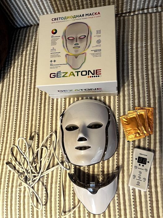 Светодиодная LED маска для лица и шеи Gezatone (новая)