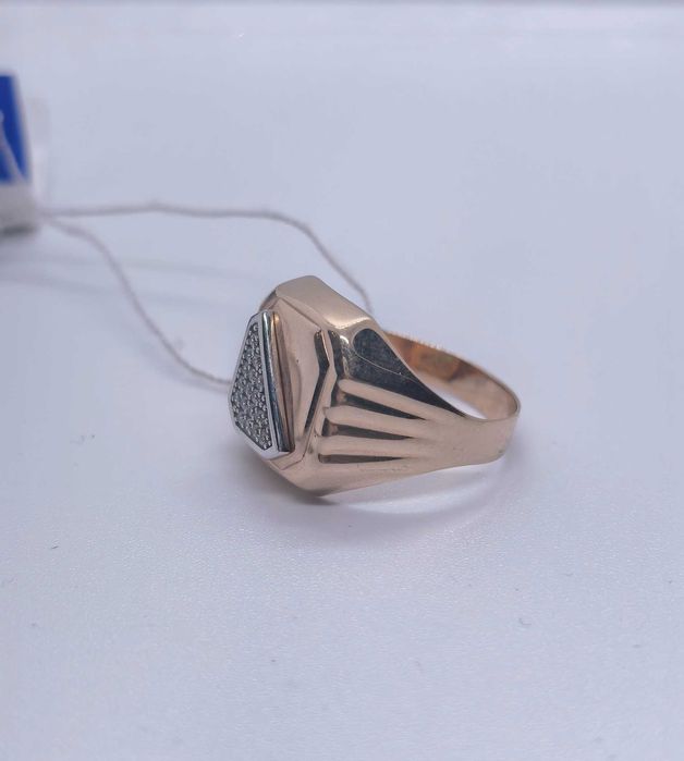 Мужское кольцо красное золото