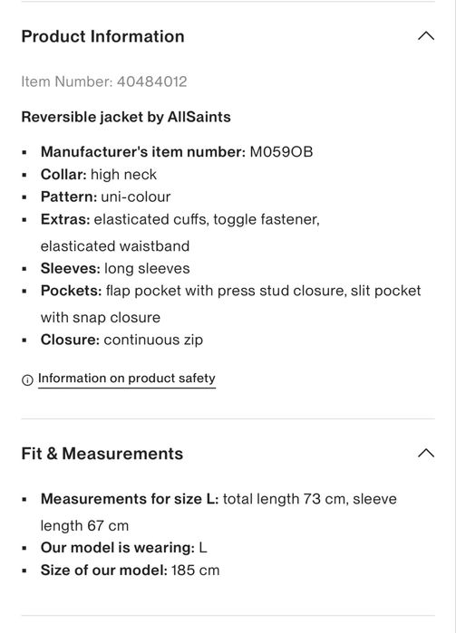 Geaca AllSaints reversibila