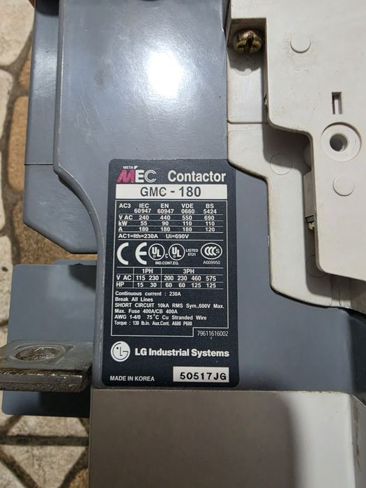 Contactor LG GMC 180 Întrerupător Mitsubishi 400A