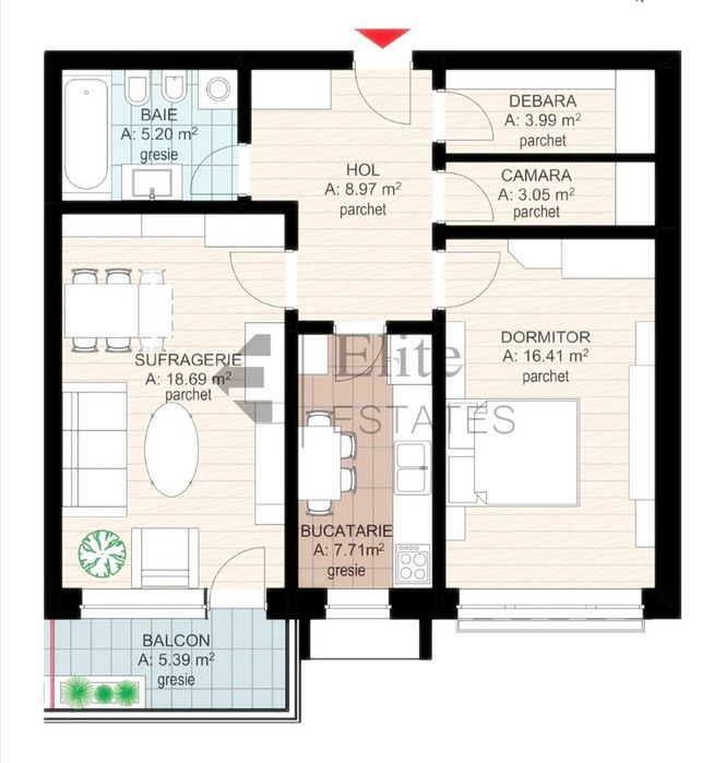 Apartament 2 camere de vanzare in bloc nou — fotografia 1
