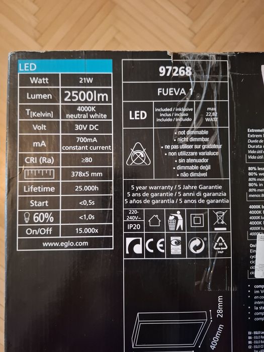 Panou / Plafoniera LED Eglo Fueva 1 (40x40 cm) Nou