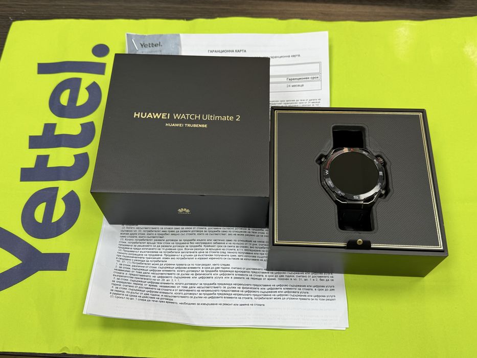 КАТО НОВ 48mm Huawei watch Ultimate 2 Yettel Гаранция 2027 Black