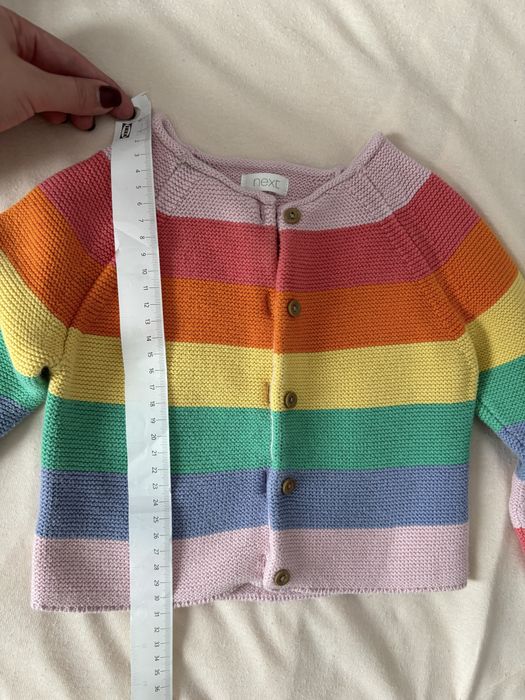 Pulover cu nasturi, curcubeu, Next, aprox 12 luni