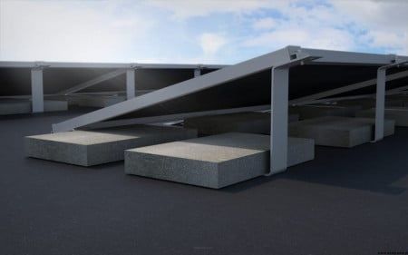 KIT structura montaj panouri solare acoperiș terasă 10 buc