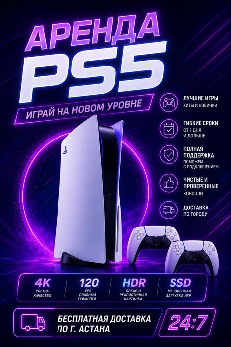 Аренда Прокат Пс5 Ps5 Playstation 5