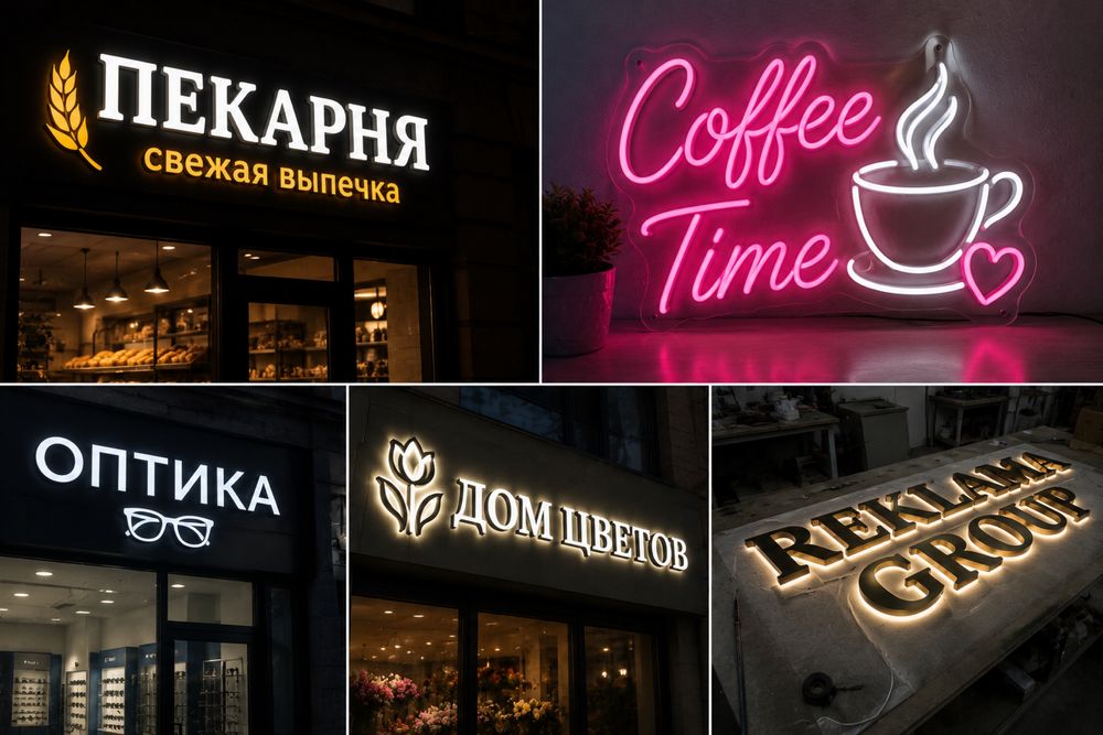 Изготовление светящихся букв и неоновых вывесок