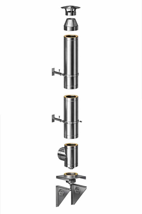 Cos de fum inox izolat. Orice diametru