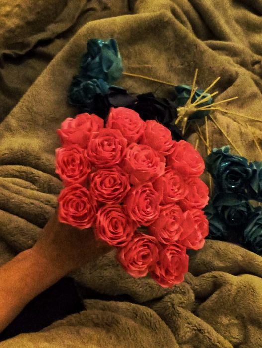 Букеты из атласных лент