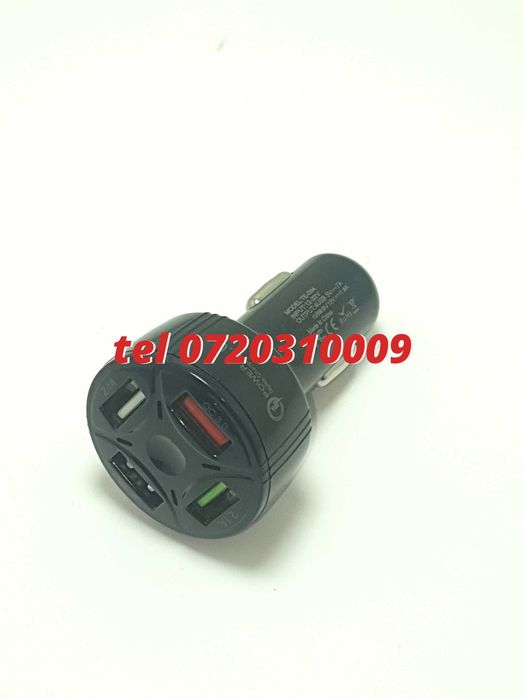 Incarcator Universal Masina Auto 4 Porturi Bricheta Usb Qc Fastcharge