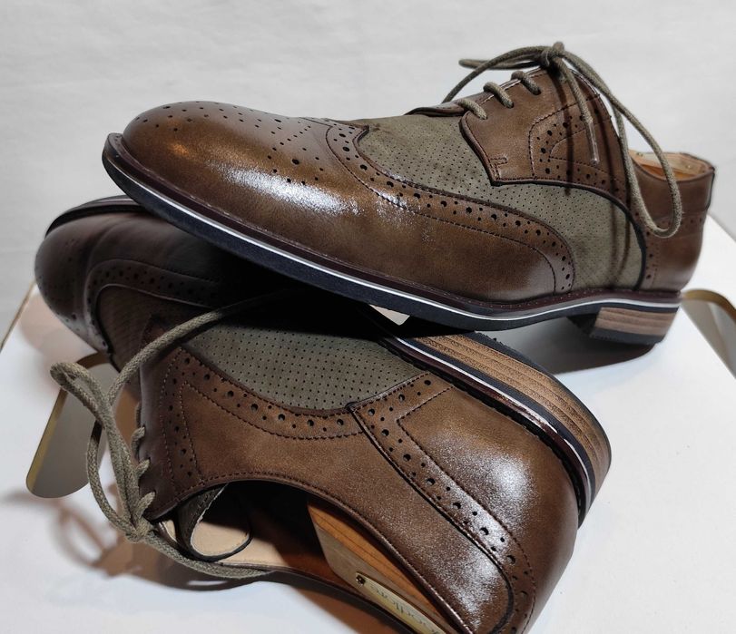 Pantofi derby 40 brogue Lavoratione Artigianale piele naturala moale