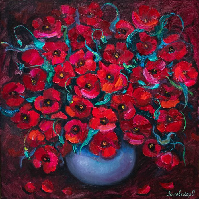Маки. Холст, масло 80х80 см.