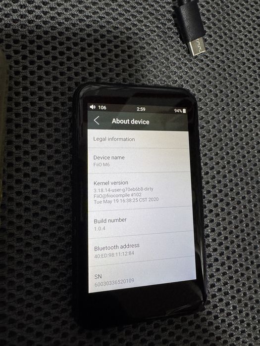 Player Portabil Hi-Res Fiio M6, bluetooth aptX HD, LDAC, WiFi