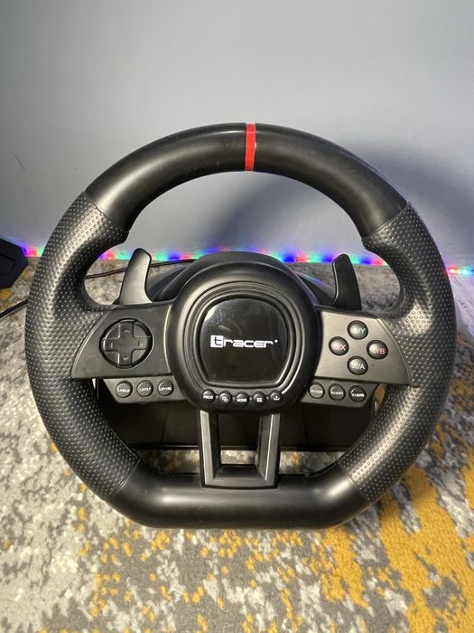Геймърски волан с педали и скоростен лост Tracer SimRacer Manual Gearbox 6 in 1, PS3/PS4/Xbox One/Xbox360/Nintendo Switch/PC, черен