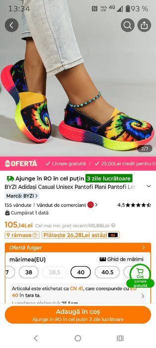 Pantofi casual noi . Nu mi se potrivește Nr