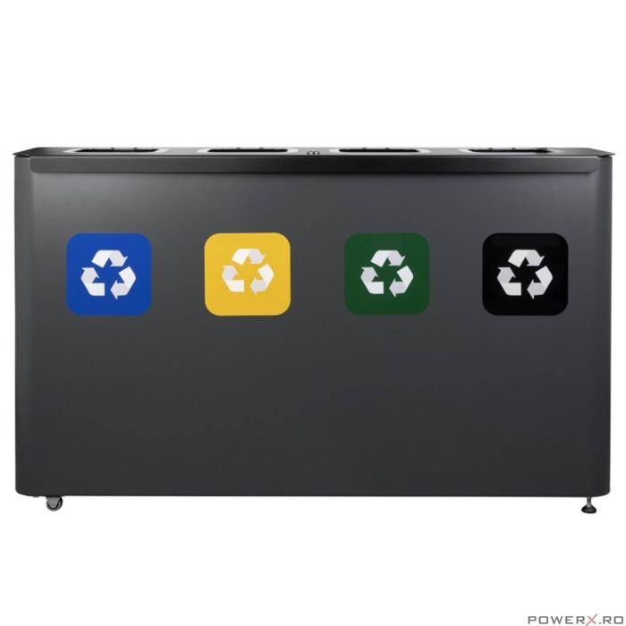 Cos de gunoi pentru colectare selectiva 4x60l, hartie, plastic,