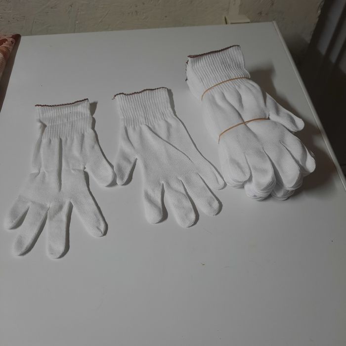 Set 10 perechi manusi albe elastice