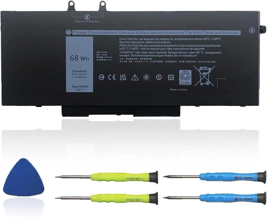 Батерия за лаптоп 4GVMP, съвместима с Dell Latitude 5