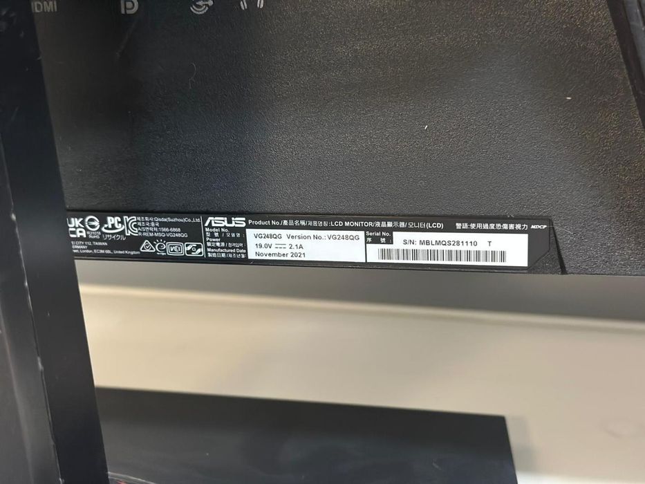 Monitor Gaming LED ASUS 24", Full HD, VG248QG -A-