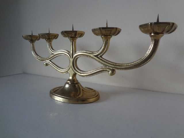 Месингов свещник за 5 бр. свещи от Италия