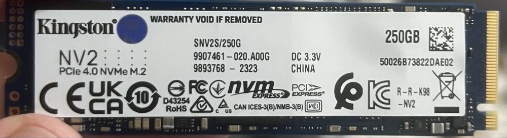 Kingston Ssd m2 250gb