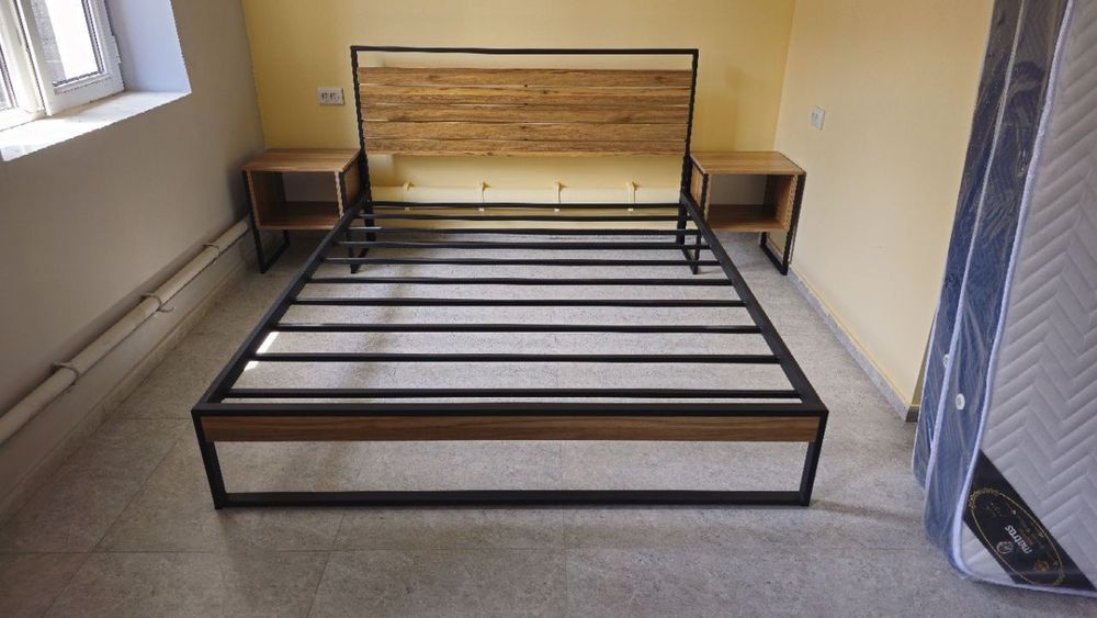 Двуспальная кровать Loft krovat темир крават metal kalavat Лофт