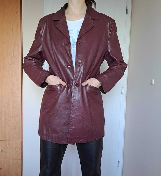 Кожен шлифер / тренч / яке, М размер