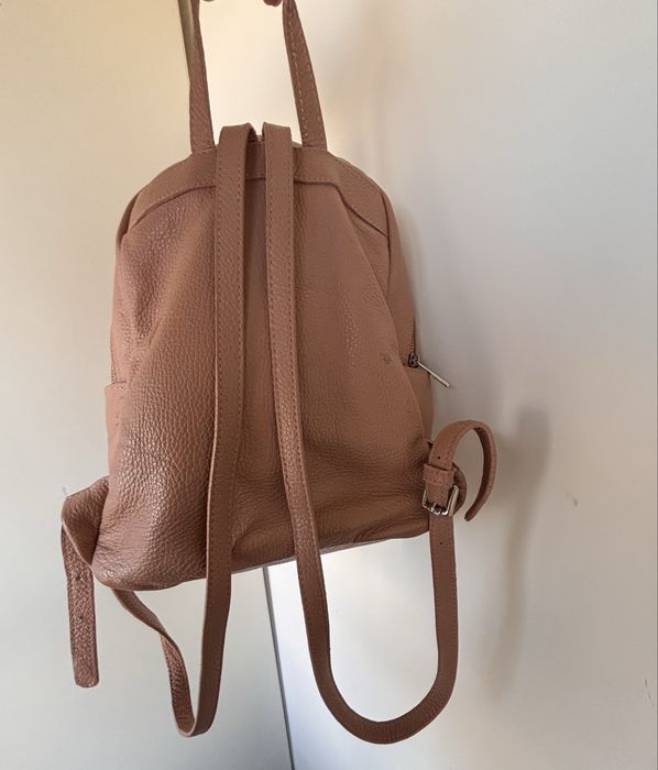 Rucsac/ Ghiozdan roz - piele naturala - made in Italy