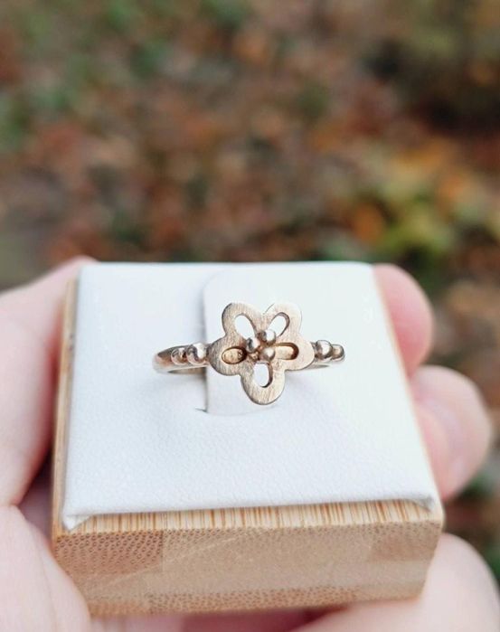 Vechi inel argint 925 placat cu aur, copii