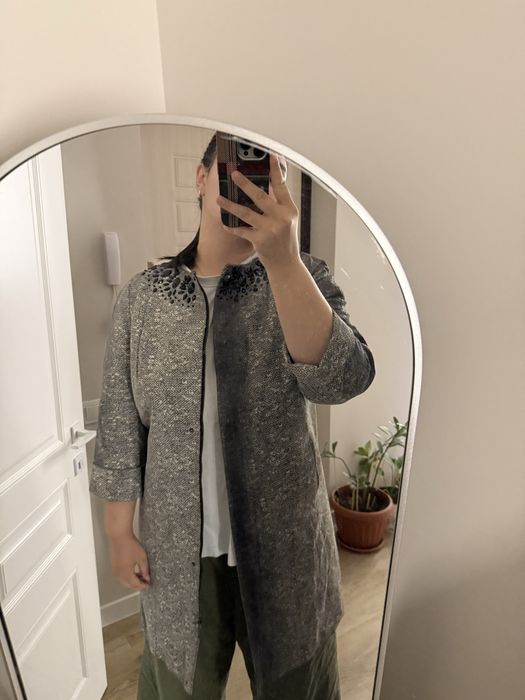 Пальто женское серое