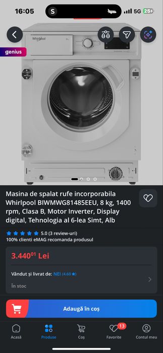 Masina de spalat incorporabila