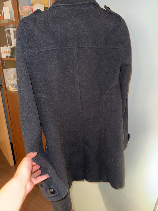 Дамско черно палто  Хс