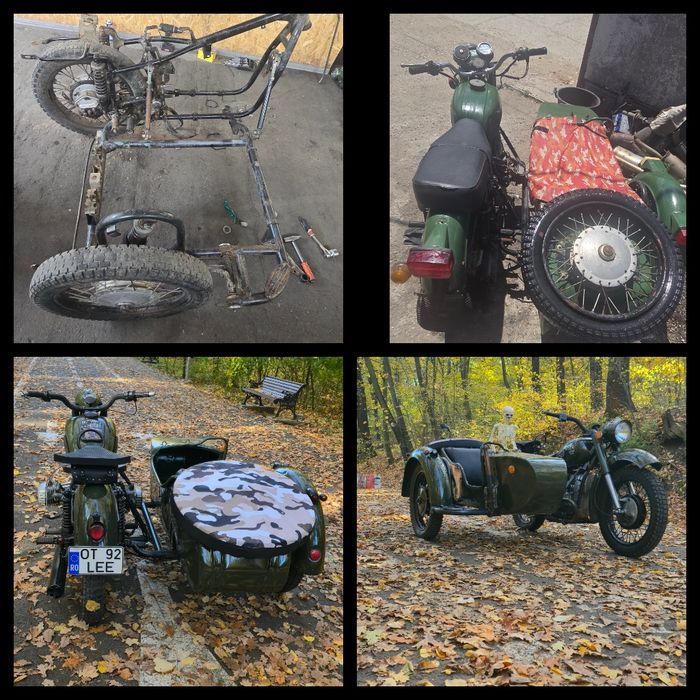 motocicleta cu atasa ural k650  dnepr mt11