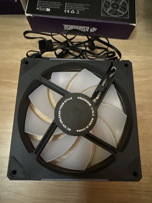 Ventilator Cooler PC Desktop Carcasa Calculator AsiaHorse AMICI Mega 140mm ARGB PWM 1800RPM 89CFM Infinity Mirror Black White Reverse Gaming Open Box
